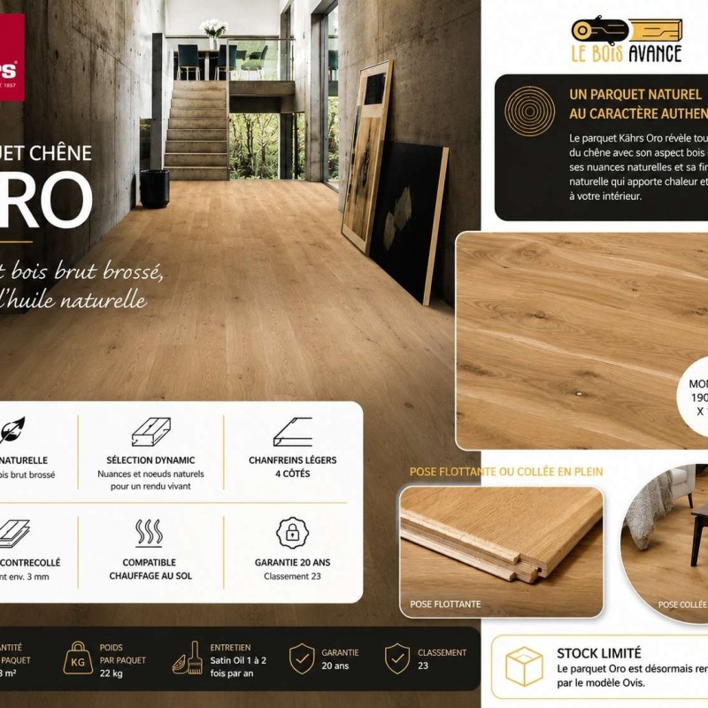 parquet oro posé dans couloir
