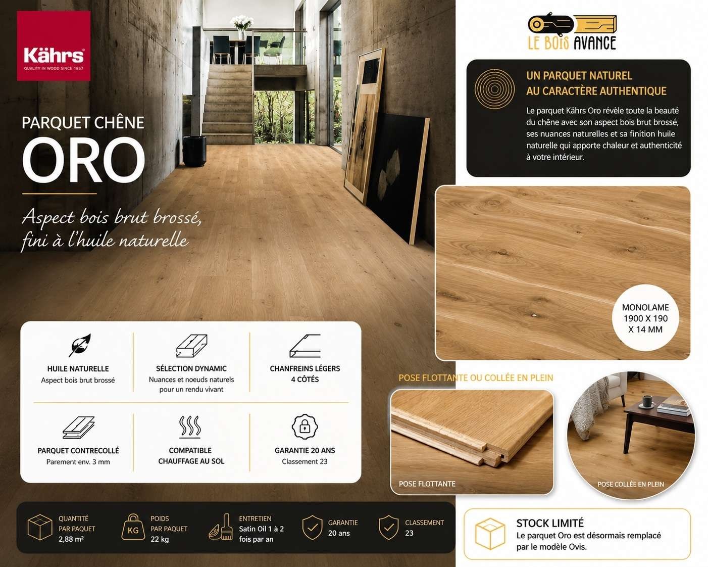 parquet oro posé dans couloir