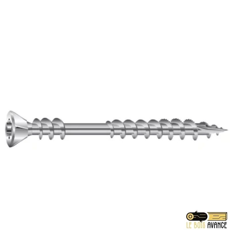 Boite 200 vis terrasse 5 X 50mm double filetage inox A2 - Vissal