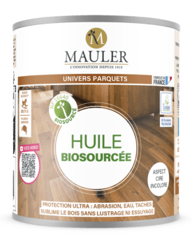 Huile biosourcée MAULER Gris Perle 1 litre pour parquet, meubles et boiseries
