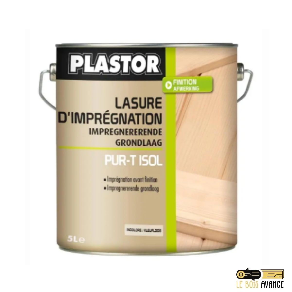 Lasure d'imprégnation Plastor PUR-T ISOL 5 litres Incolore