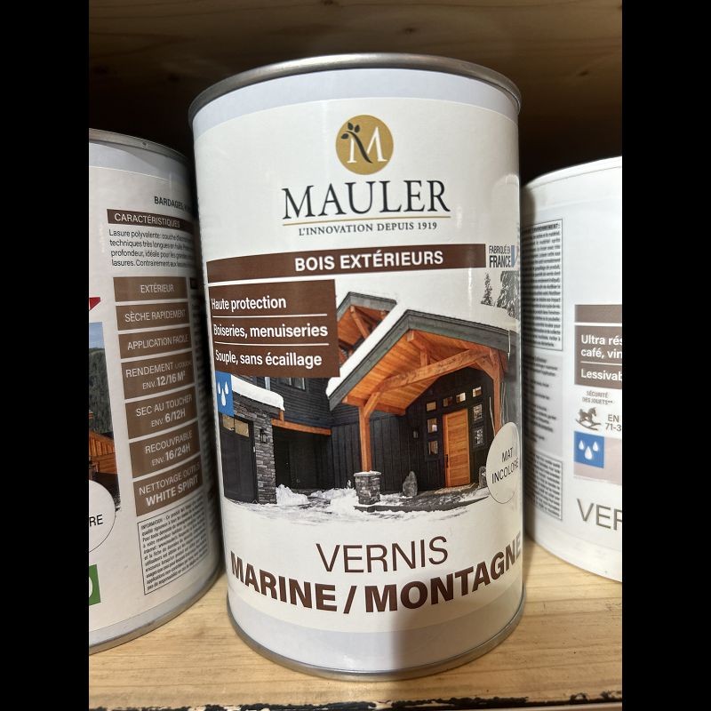 Vernis Marine / Montagne MAULER Mat Incolore 1 litre