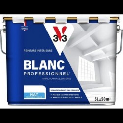 Peinture acrylique professionnelle blanche V33 5 L