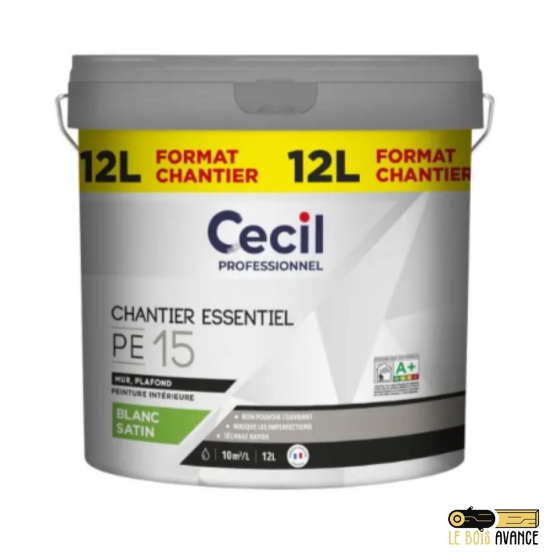 Peinture blanche satinée Cecil PE15 12 L