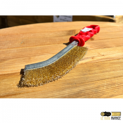 Brosse métallique convexe acier laitonné pour décapage
